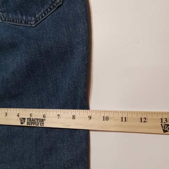 Y2K Western Hard Tail Jean Durable USA Cowgirl Mid Rise Mid Blue 26 Straight Zip - Picture 12 of 14